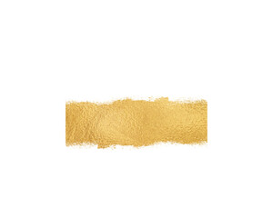 Golden brush stroke isolated on transparent background