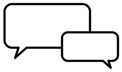 2人が話しているような重なるかわいい吹き出し角丸長方形 2