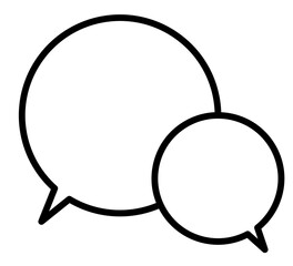 2人が話しているような重なるかわいい吹き出し丸形