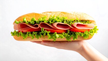 Sub Sandwich with Ham Lettuce Tomato
