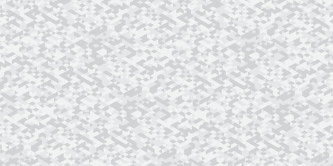 Abstract geometric white and gray background seamless mosaic and low polygon triangle texture wallpaper. Triangle shape retro wall grid pattern geometric ornament tile vector square element.	