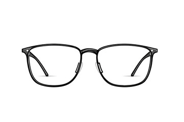 Fototapeta premium Black eyeglasses, rectangular frame