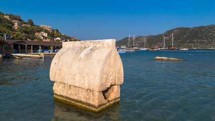 Kekova is also a region located in the sunken city. Simena ancient city, Kalekoy, Kekova, Antalya, Turkey.