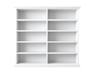 White bookcase with multiple shelves