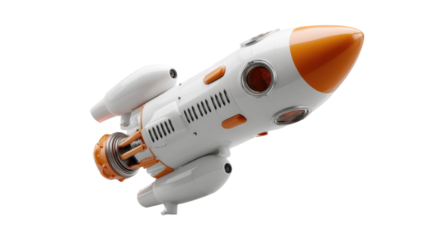 Rocket: A whimsical rocket soaring toward the sky, its playful design sparking imagination and wonder, perfect for illustrations.