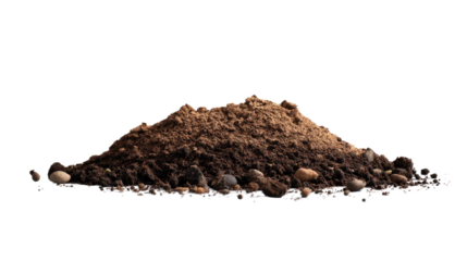 Pile of Earth: A close-up shot revealing a small mound of rich, fertile earth, with a variety of textures and subtle details in a photo-realistic style, ideal for themes of nature, ecology.
