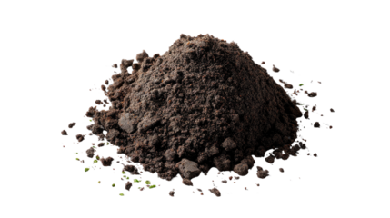 Fertile Earth's Bounty: A compact mound of rich, dark soil, symbolizing the essence of life, is a testament to the earth's vital role in nourishing growth.