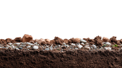Cross-Section of Earth: A detailed, photorealistic cross-section of the earth displays layers of soil, rocks, and earth materials, providing an educational look into the planet's composition.
