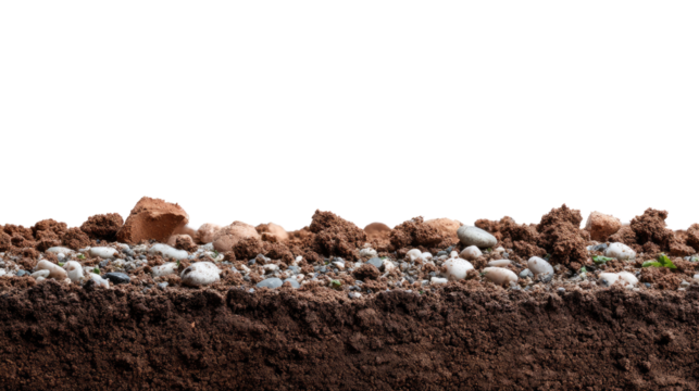 Cross-Section of Earth: A detailed, photorealistic cross-section of the earth displays layers of soil, rocks, and earth materials, providing an educational look into the planet's composition.