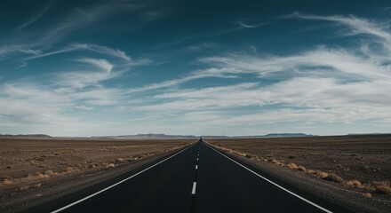 Fototapeta premium Desert highway under dramatic sky