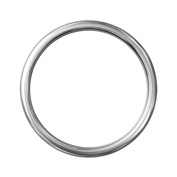 A  metallic,  shiny  circle  frame