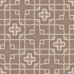 Retro seamless geometric pattern with colorful squares and lines, ideal for abstract backgrounds or wallpaper designs