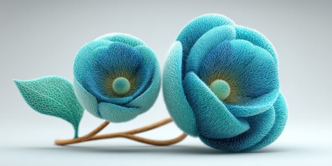 Elegant Blue Velvet Flowers for Decor and Crafts