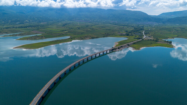 Neraida bridge or Servia Bridge on the Polyfytos lake in Kozani.