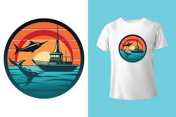 Just Another Day On My Cruising Pontoon. T-shirt design. Vector Illustration.