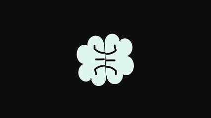 Digital brain animation. Green dollar bill focal point on black background. Abstract animated brain with green central element against a black background. Financial mind animation. - Powered by Adobe