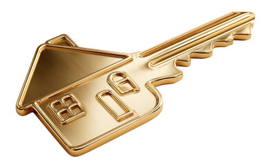Gold key shaped like a house (1)