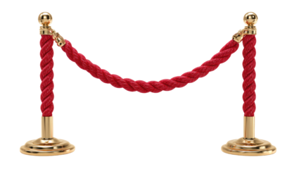 Red rope barrier with gold posts (1)