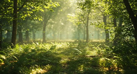 Fototapeta premium Forest path sunlight