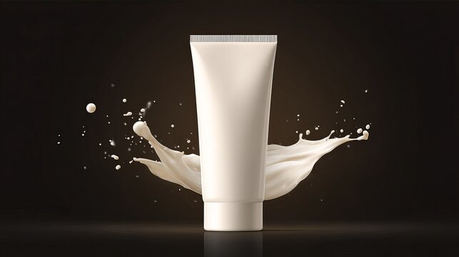 Minimal white matte cream tube mockup for cosmetic packaging design