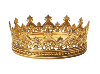 Ornate golden crown, detailed design