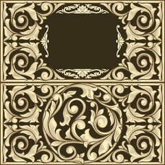 Decorative ornate retro floral design tags