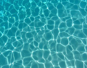 Clear Turquoise Water Surface with Light Reflections