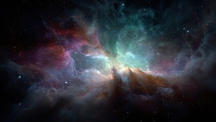 Cosmic Nebula Stellar Cloudscape, Deep Space Exploration, Background for Sci-Fi Design