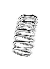 A grayscale, stylized spring.  It's slightly 3D, with a series of connected, looping coils