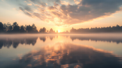 Obraz premium sunrise over the lake