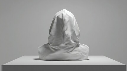Gray hood sculpture back view