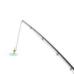 fishing rod vector element design template