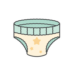 baby boy diapers cartoon vector element design template