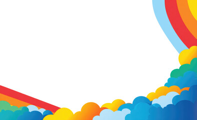 Rainbow and cloud border design