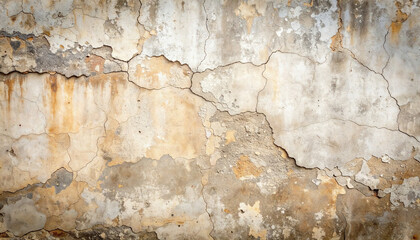 Obraz premium Old concrete wall texture overlay with cracks and weathered surface, perfect for urban design