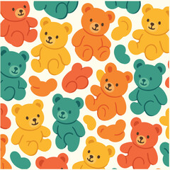 seamless pattern with teddy bears, Textile Fabric , cards, flyers, social media wallpapers, etc.