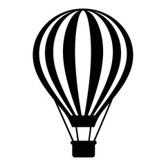 Naklejka premium Vector art of a simple black and white hot air balloon soars through the sky, ready for adventure and travel