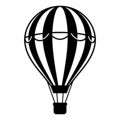 Naklejka premium Vector art of a classic hot air balloon soars through the sky, inviting adventure and the thrill of travel