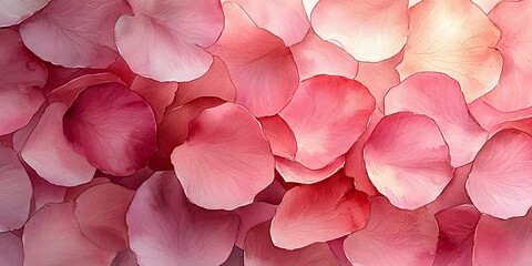 Obraz premium Close-up of a bunch of pink and white flower petals in watercolor style with soft light texture