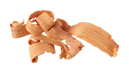 Wood shavings sawdust isolated on transparent background
