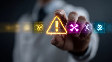 Hand Selecting Warning Symbols on a Holographic Interface