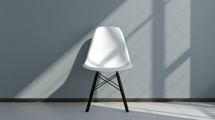 White plastic chair in interior design
