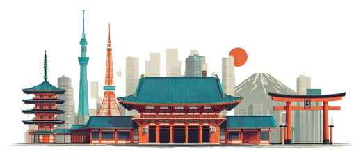 Japanese cityscape panorama