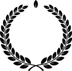 Black Silhouette Laurel Wreath Design Element illustration