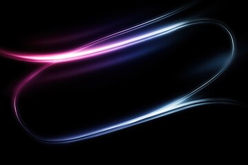Smooth neon abstract lines with purple and pink glow