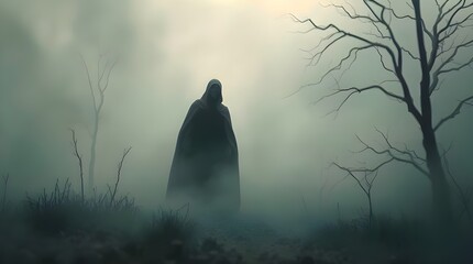 misty morning in the forest