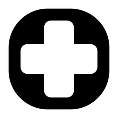 Medical Cross Semi Solid Vector Icon