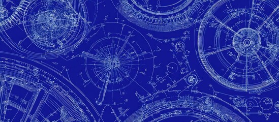 Blueprints of intricate machinery