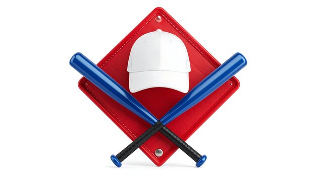 Baseball emblem, red diamond shape