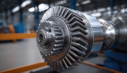 Close-up of intricate industrial gear